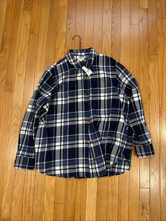 J. Crew Tops - J. Crew Navy and White Plaid Button-Down Shirt Women’s Size L